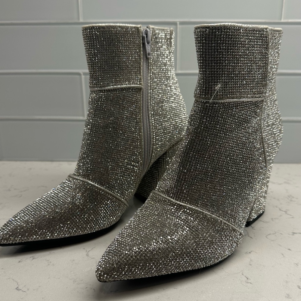 a new day Sparkling Silver Ankle Booties